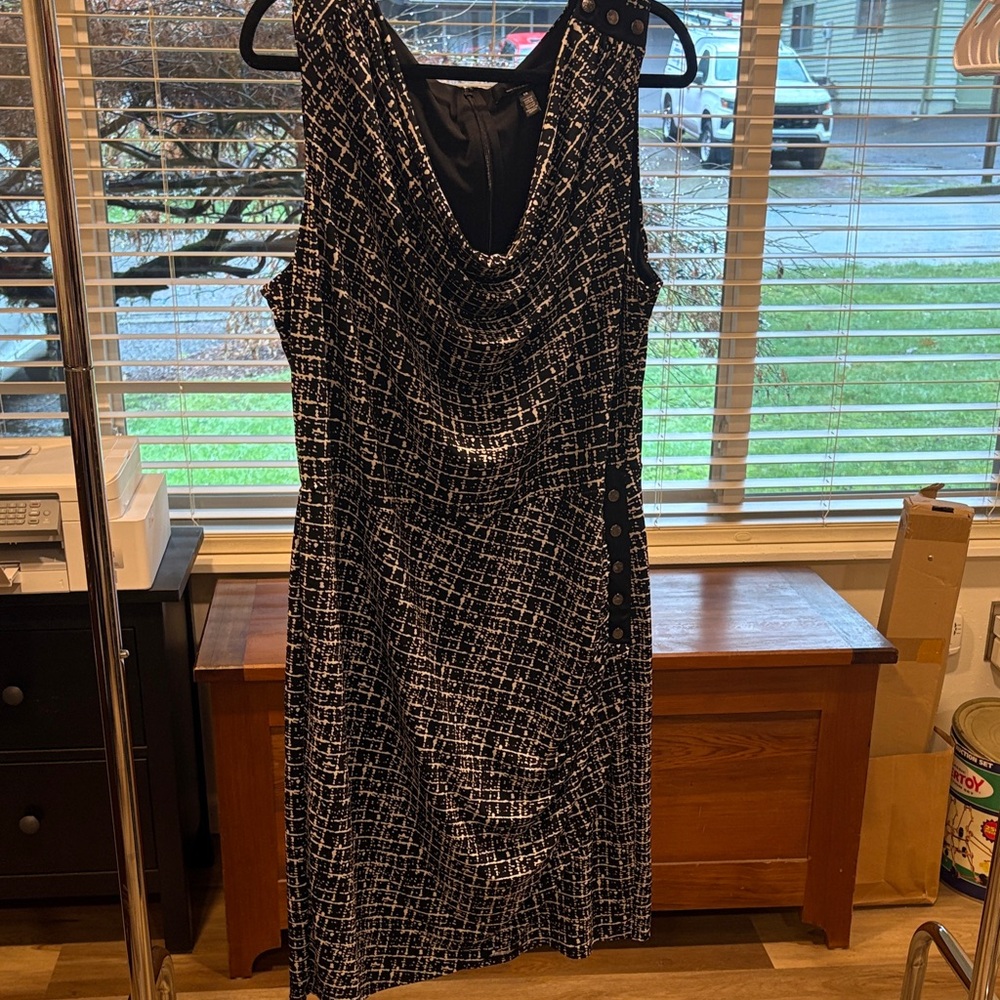 Black and White Sleeveless Dress